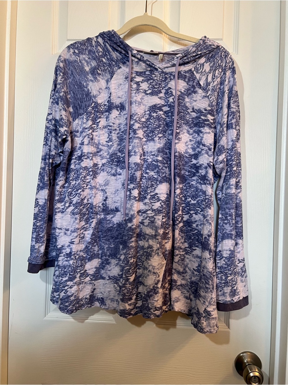 🦋 LOGO by Lori Goldstein Purple lightweight Tie-Dye Hooded Pullover xlarge